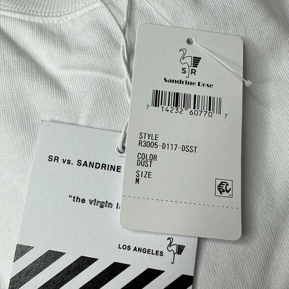 Sandrine Rose Convertible L/S S/S Distressed Sweatshirt White Women Medium NWT - Picture 13 of 14